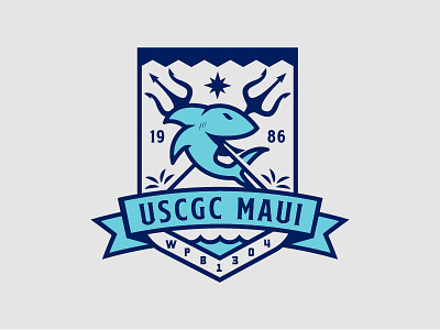 CGC Maui - Unit Emblem coast guard logo military seal shark trident uscg