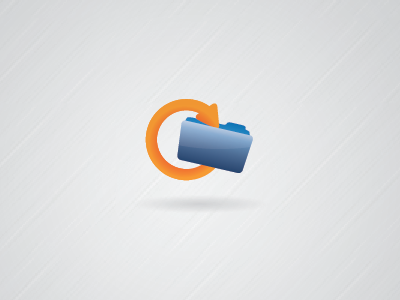 icon: Folder arrow blue folder gradient icon orange shiny