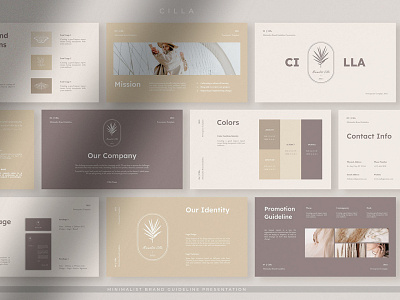 Cilla Minimalist Presentation Template 3d branding clean design graphic design illustration logo minimal powerpoint presentation typography ui ux vector