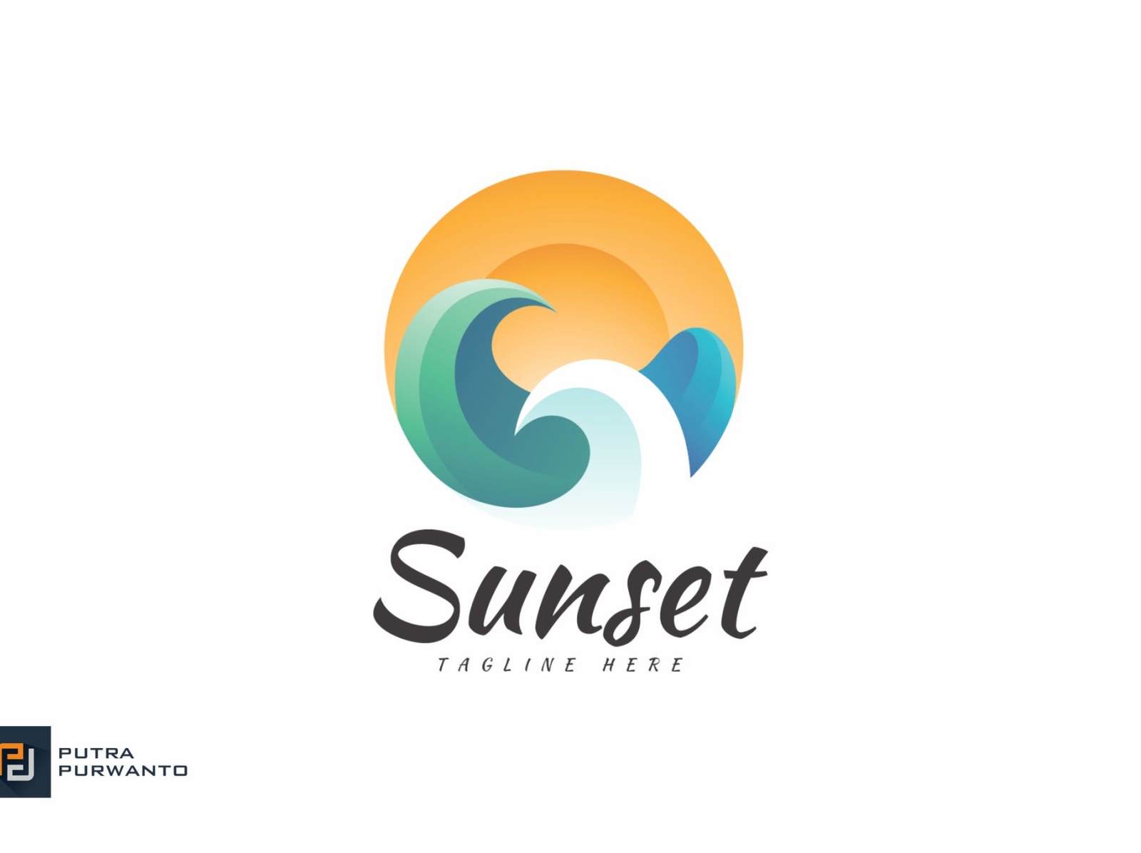 Sunset Logo Template 3d branding design graphic design illustration logo logo design mockup sunset template typography ui ux vector