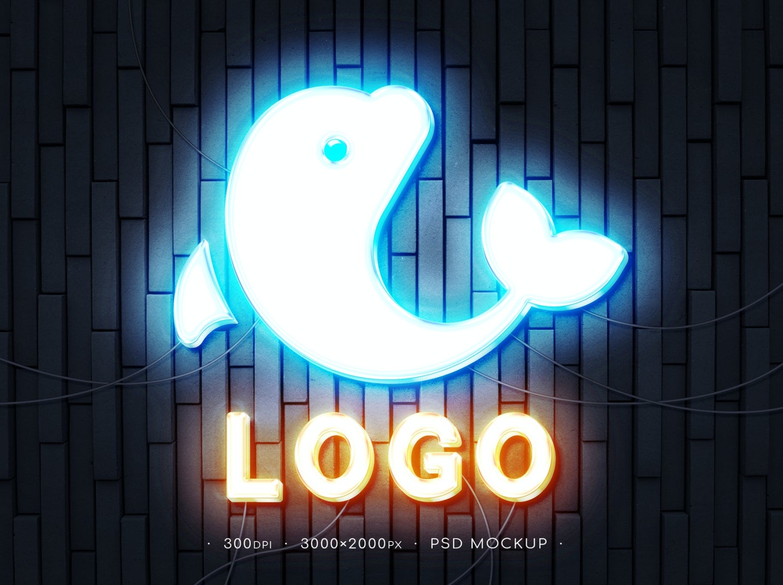 Neon Logo Mockup 3d branding design graphic design illustration logo logo design mockup neon neon logo typography ui ux vector