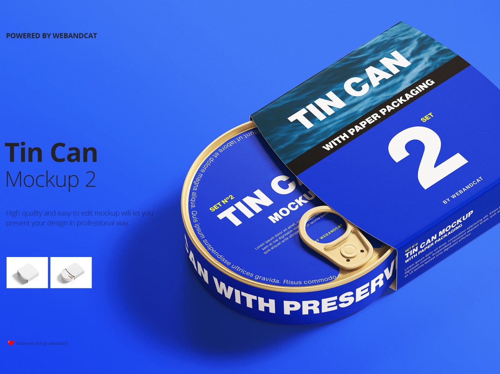 Tin Can Mockup with Paper Packaging 3d branding can mockup design graphic design illustration logo mockup package design packaging packaging design paper packaging tin can typography ui ux vector