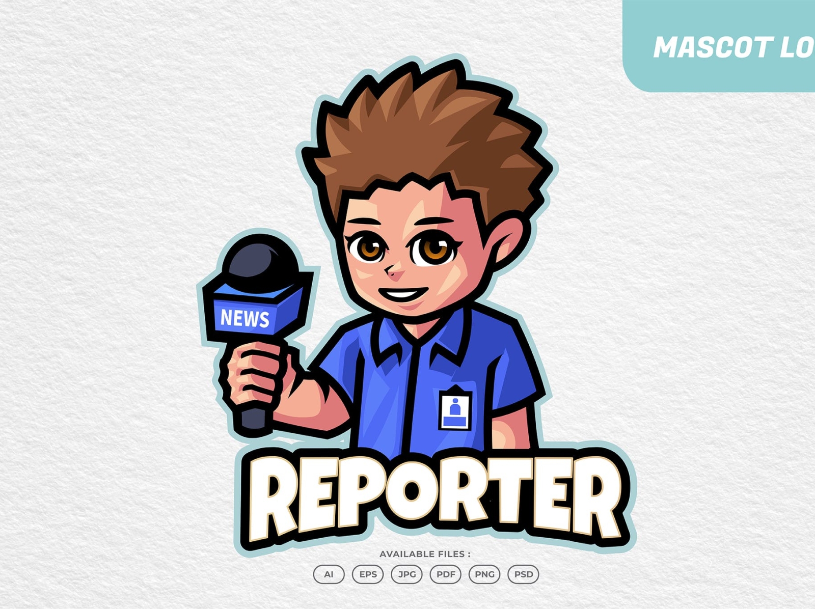 Reporter Mascot Logo 3d branding design graphic design illustration logo logo design mascot reporter typography ui ux vector