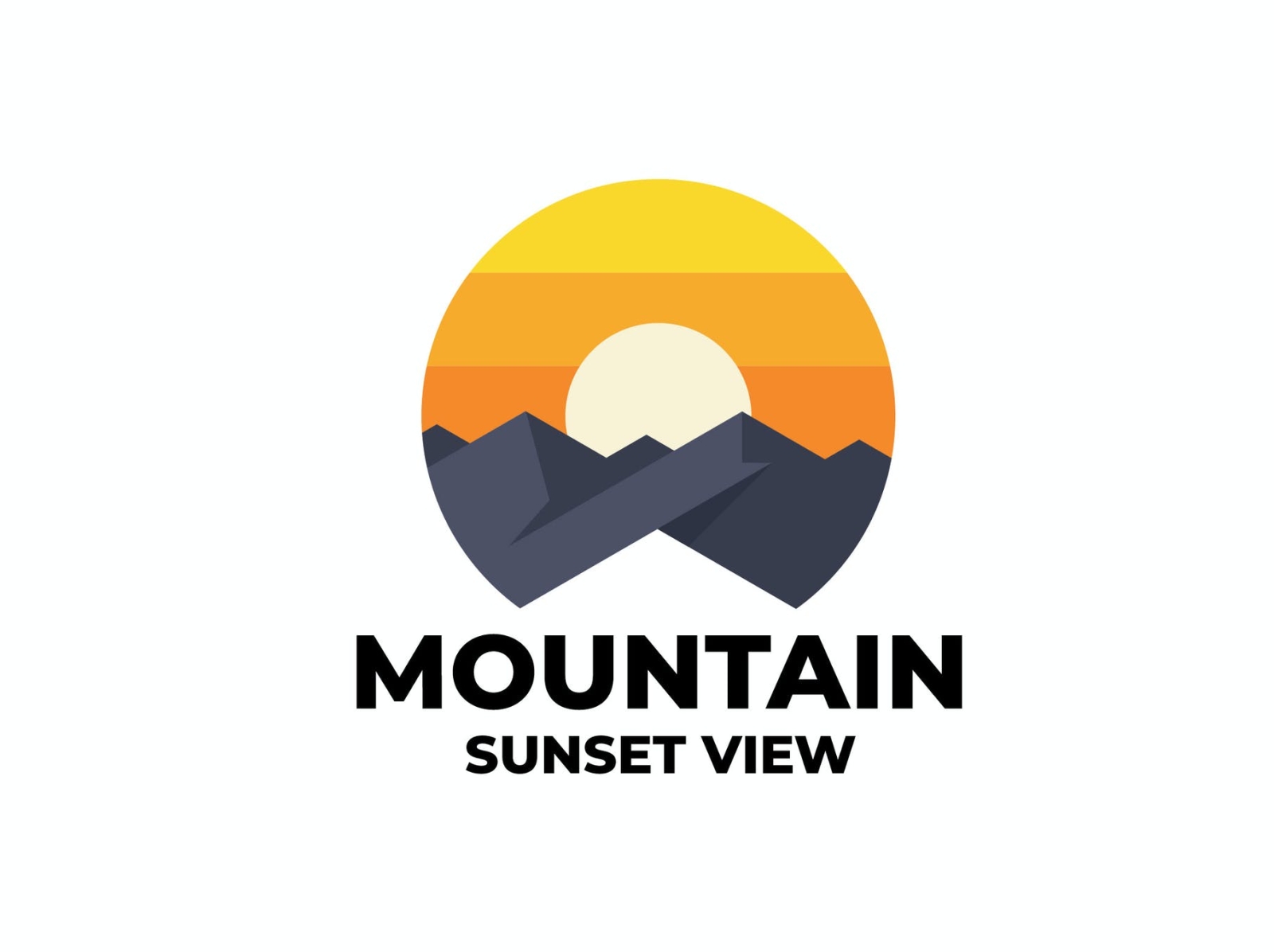mountain sunset logo template 3d branding design graphic design illustration logo mockup sunset sunset logo template typography ui ux vector