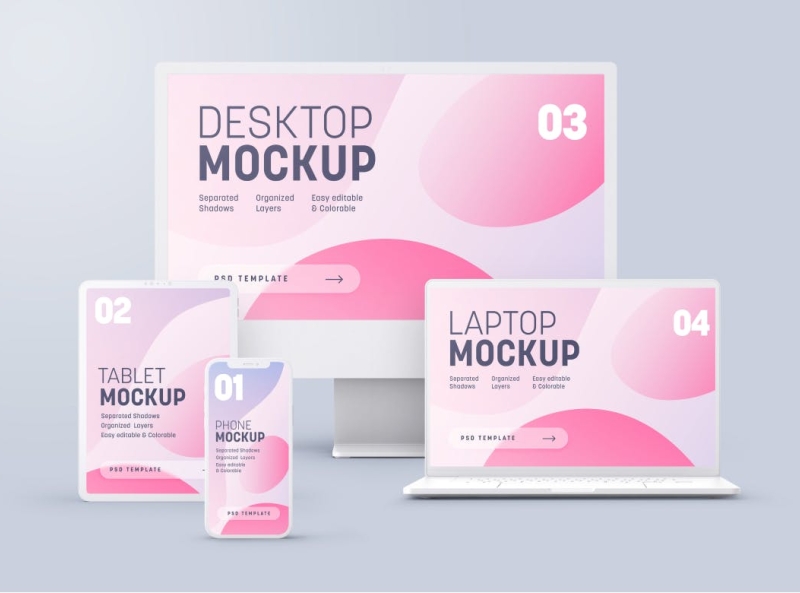 Multi Device Clay Mockup 3d branding design device graphic design illustration iphone iphone mockup laptop logo mockup smartphone typography ui ux vector