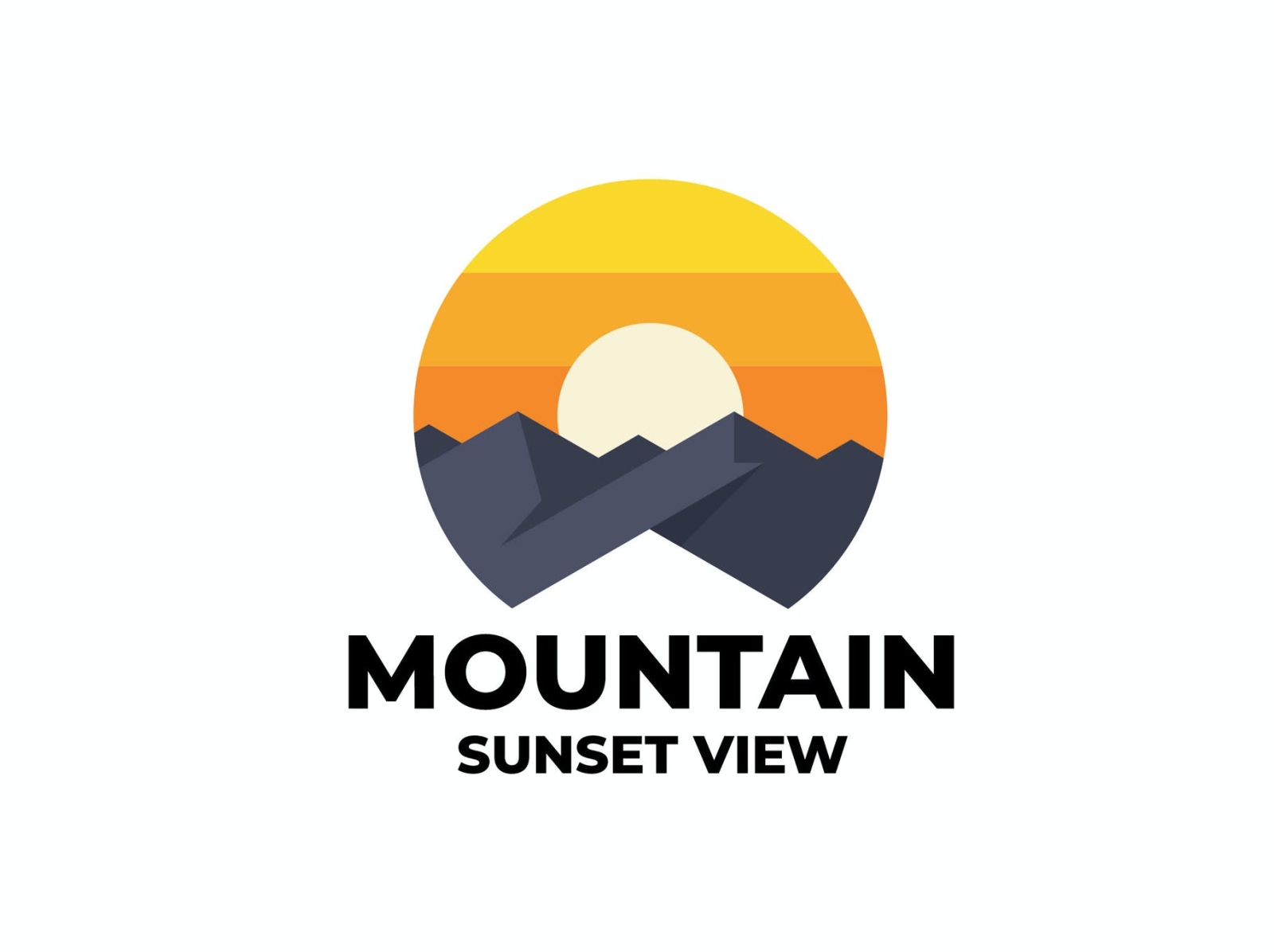 mountain sunset logo template 3d branding design graphic design illustration logo logo design mockup template typography ui ux vector