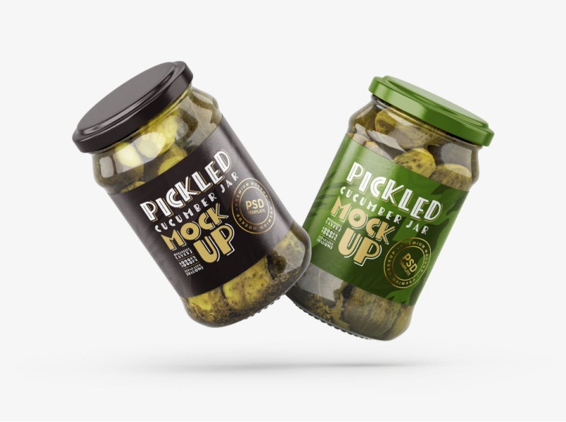 Pickle Jar Mockup 3d branding design graphic design illustration jar jar mockup logo mockup packaging packaging design pickle typography ui ux vector
