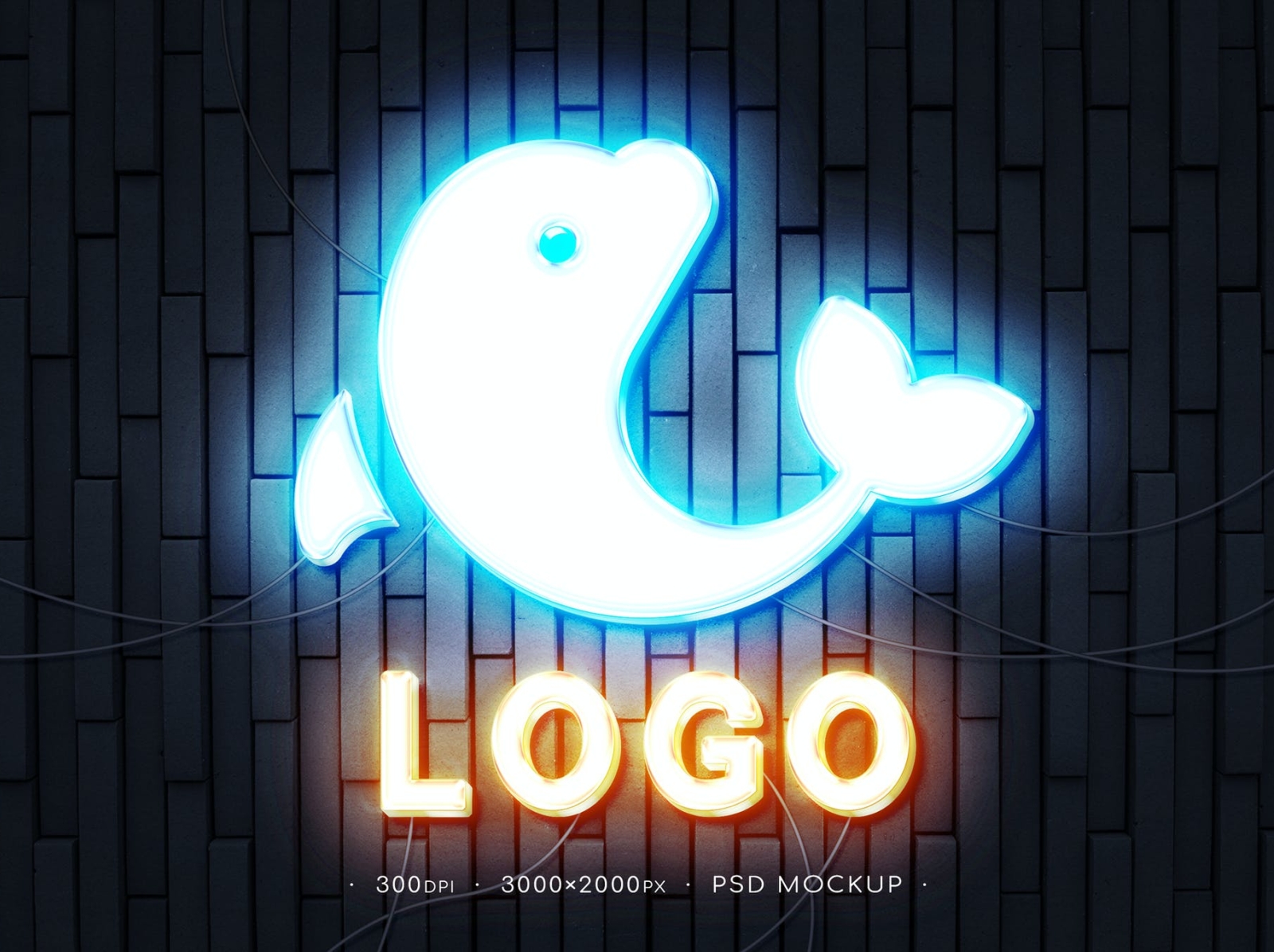 Logo Mockup 3d branding design graphic design illustration logo logo mockup mockup neon neon logo typography ui ux vector