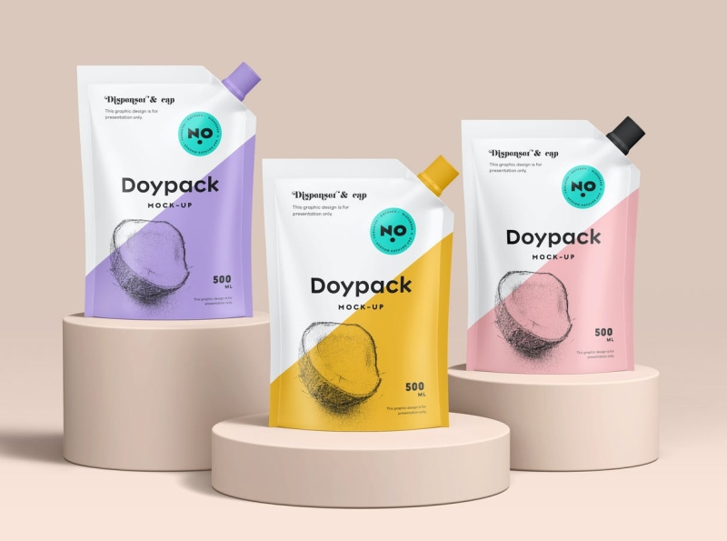 Doypack Mock-up 3d branding design doypack doypack mockup graphic design illustration logo mockup packaging typography ui ux vector