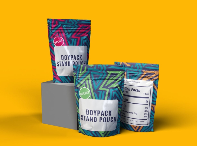 Doypack Pouch Mockup 3d branding design doypack graphic design illustration logo mockup pouch pouch mockup typography ui ux vector
