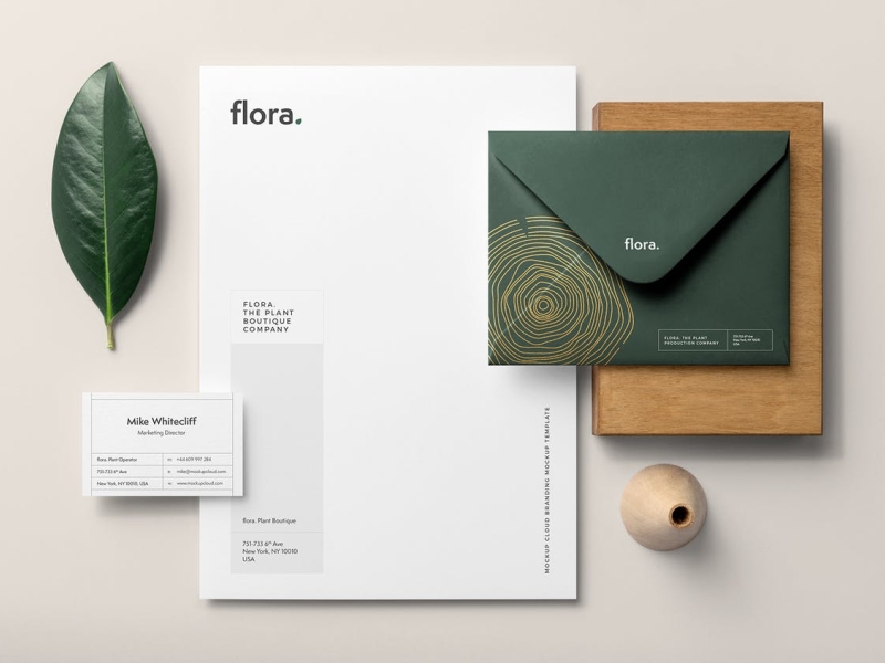 Flora - Branding Mockup Kit 3d brand branding branding kit branding mockup design graphic design illustration logo mockup stationery typography ui ux vector