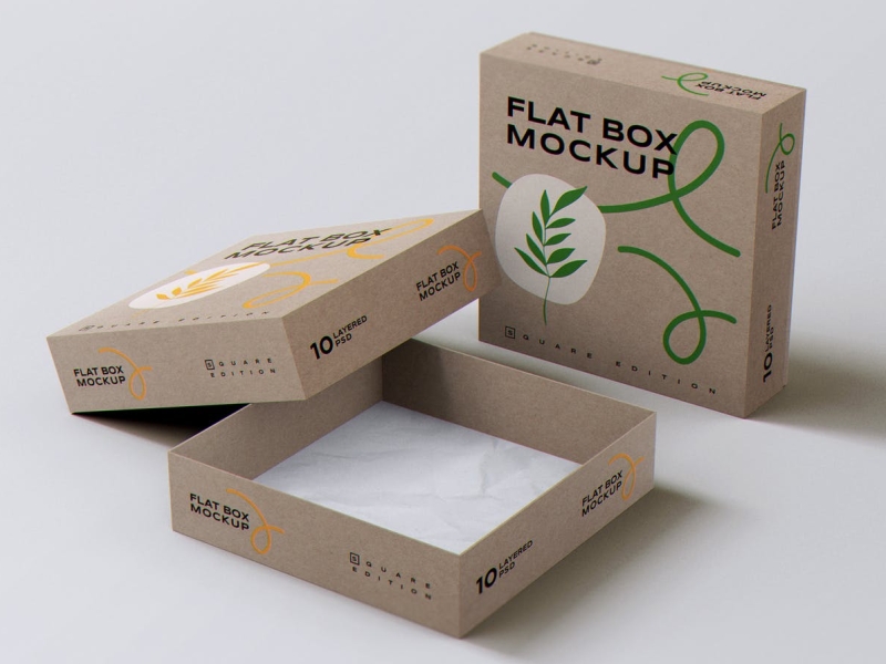 Flat Box Mockup 3d box branding design flat box graphic design illustration logo mockup packaging packaging design typography ui ux vector