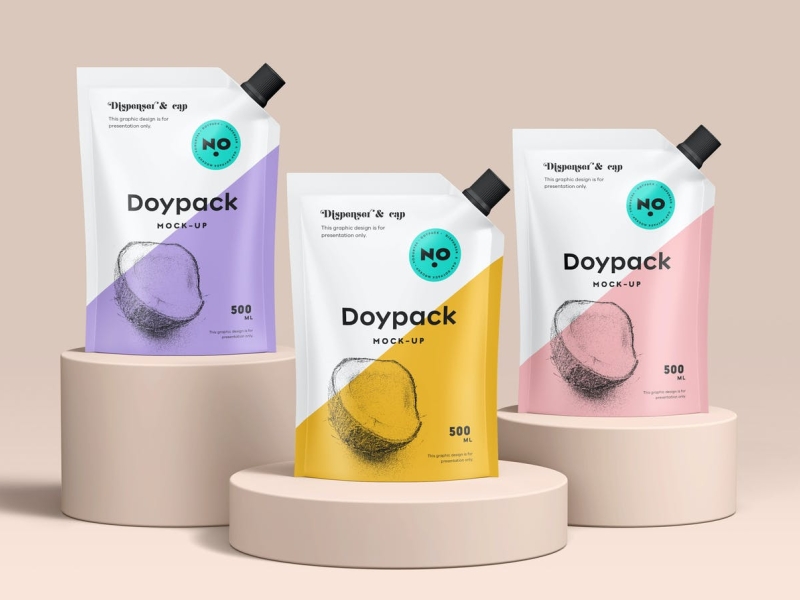 Doypack Mock-up 3d branding design doypack graphic design illustration logo mockup packaging packaging design typography ui ux vector