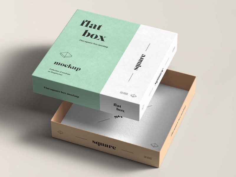 Flat Box Mock-up 3d box branding design flat box graphic design illustration logo mockup packaging packaging design typography ui ux vector