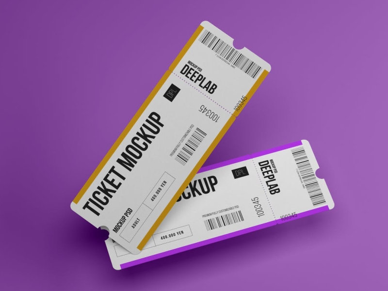 Event Ticket Mockup 3d brand branding design event graphic design illustration logo mockup movie ticket typography ui ux vector