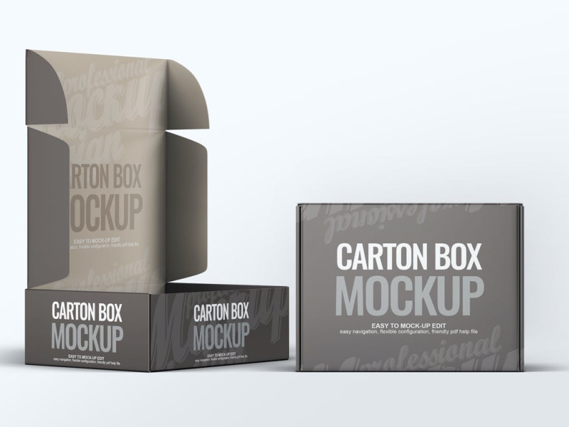 Carton Box Mock-Up 3d box branding carton carton box design graphic design illustration logo mockup packaging packaging design typography ui ux vector