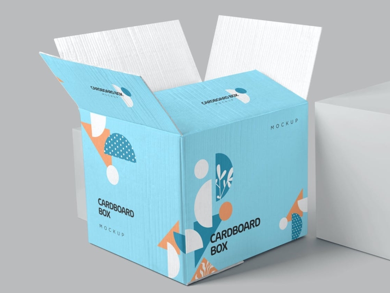 Cardboard Box Mockup 3d box branding cardboard cardboard box design graphic design illustration logo mockup packaging packaging design typography ui ux vector