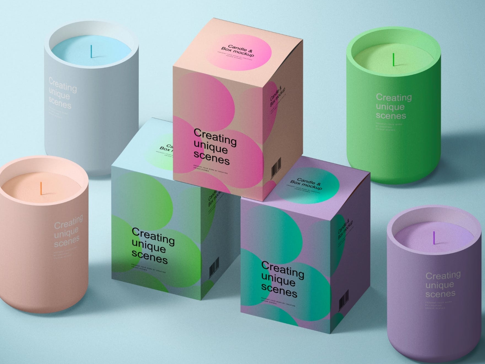 Candle Box Packaging Mockup