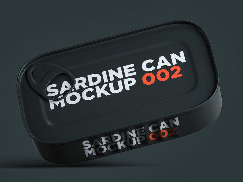 Sardine Can Packaging Mockup 3d box branding can design graphic design illustration logo mockup packaging packaging design typography ui ux vector