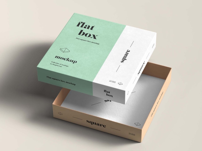 Flat Box Mock-up 3d box box mockup branding carton design graphic design illustration logo mockup packaging packaging design typography ui ux vector