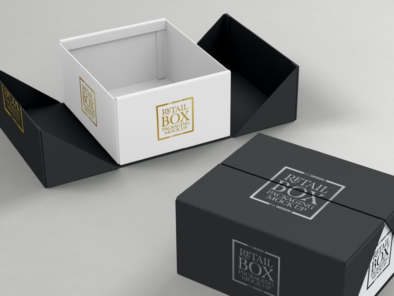 Retail-Box Packaging Mockups 3d box branding design graphic design illustration logo mockup packaging packaging design retail typography ui ux vector