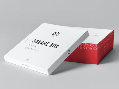 Square Box Mockup 3d box branding design flat box graphic design illustration logo mockup package packaging packaging design square ux