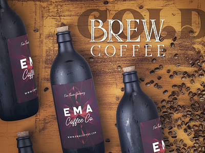 Cold Brew Coffee Packaging Mock-up