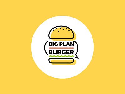 Big Plan Burger Logo art brand burger colors flat food illustrator logo vector