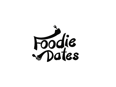 Foodie dates logo blacklogo brand branding font food foodie lettering logo