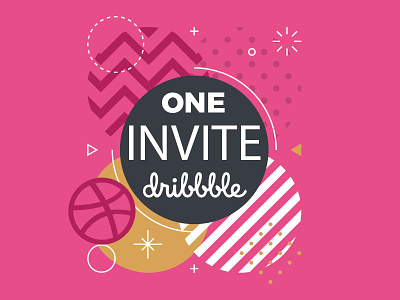 One Invite design designers dribbble follow invite new designers vector