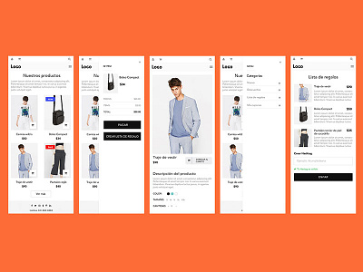 Onlinestore ui, ux design for mobile website bots.