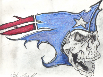 Patriot coloredpencil logo sketch