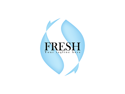 fresh logo with two blue fish shilouette animation art branding design icon illustration logo minimal vector web