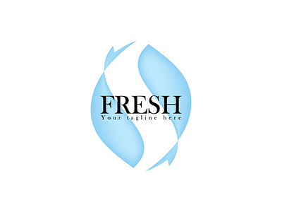 fresh logo with two blue fish shilouette