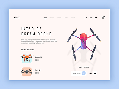 Drone - Web Design branding design flat graphic design minimal ui ux web website