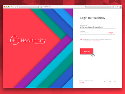 Healthicity Login login material design product design ux