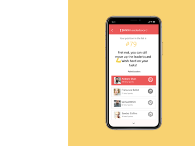 Leaderboard Design app design ui ux