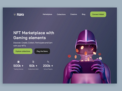 Roku Landing page design minimal ui ux web web design