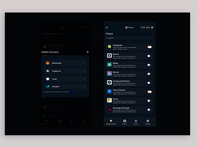 Pusher: A web3 notification system app bitcoin blockchain defi design minimal ui ux web web design web3