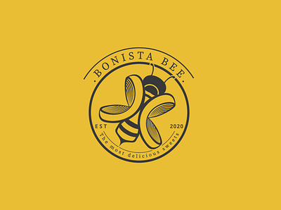 BonistaBee Visual Identity-logo design bee brand identity brand logo branding illustration logo logo bee logo design logo disigner logo yellow logomark