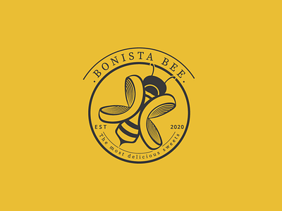 BonistaBee Visual Identity-logo design bee brand identity brand logo branding illustration logo logo bee logo design logo disigner logo yellow logomark