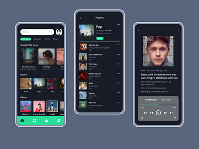 Music Player App dark app music player uidesign uiuxdesign