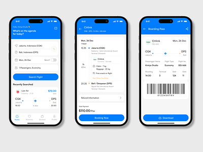 GoTicket - Tiket Mobile App booking clean minimalist mobileapp ticketflight tiketapp uidesign uiux userinterface