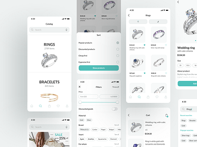 Mobile app - Jewelry dribbble ecommerce ios app jewerly mobile app mobile design shot typography user interface ux