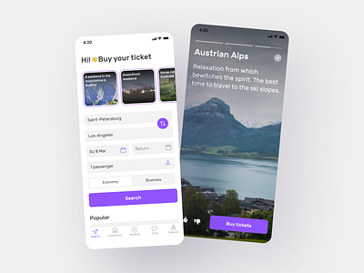 Ticket Booking App booking app dribbble flight booking ios app mobile app product design ticket booking travel travelling ui