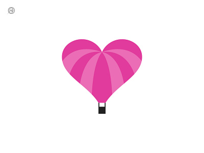 Hot Air Balloon balloon logo brand branding dailylogochallenge geometric heart heart logo hot air balloon icon identity illustration logo logo design love lovelogo mark parachute symbol vector