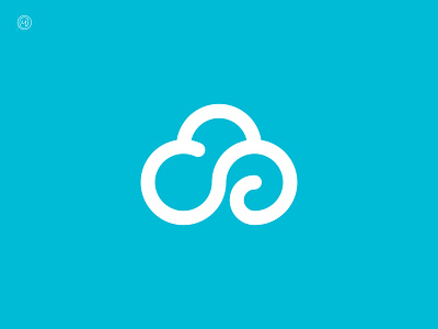 Cloud computing app brand branding cloud cloud computing dailylogochallenge geometic icon identity linework logo logo design mark monogram monoline sky blue stroke symbol vector
