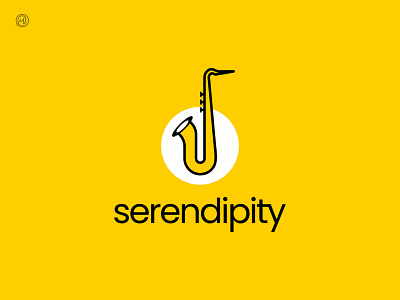 Serendipity logo design brand branding geometic icon identity logo logo design logo designer mark minimal music music app music logo saxophone saxophonist symbol vector yellow yellow logo