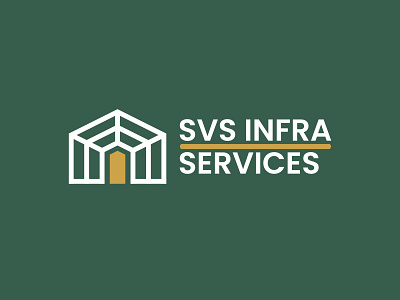 SVS INFRA SERVICES LOGO brand design geometric home home logo icon identity infra infrastructure logo logo design mark minimal real estate symbol vector