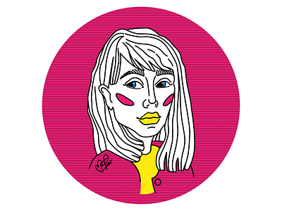 Girl icon illustration girl pink